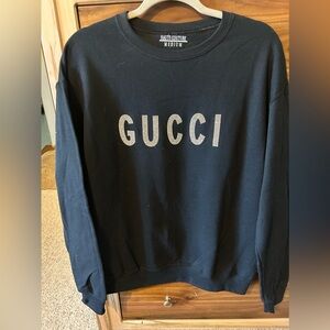 Black sweatshirt Gucci rhinestones